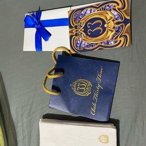 Club 33 bag, 2 birthday cards from staff and paper towels from rest room.